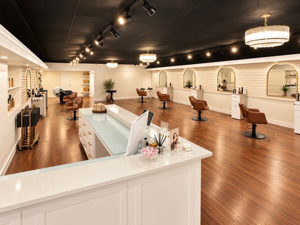 The main salon floor and front desk